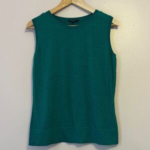Lafayette 148 Sleeveless Wool Knit Sweater Tank Green Sz Medium Business Casual
